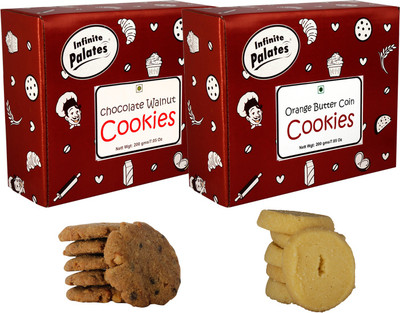 

Infinite Palates Choco Walnut with Orange Butter Coin Cookies(400 g, Pack of 2)