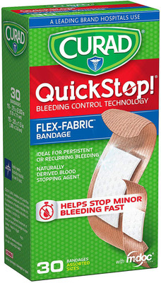 

Curad Quickstop Instant Clotting Technology Flex-Fabric Bandages Crepe Bandage
