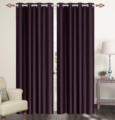 

Shopaholic 212 cm (18 ft) Polyester Door Curtain (Pack Of 2)(Plain, Brown)