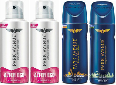 

Park Avenue 2 Alter Ego & 1 Good Morning & 1 Hero Body Spray - For Men(520 ml, Pack of 4)