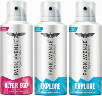 

Park Avenue 1 Alter Ego & 2 Explore Body Spray - For Men(390 ml, Pack of 3)