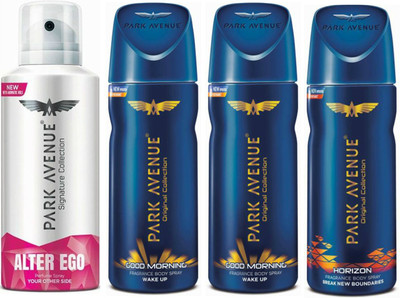 

Park Avenue 1 Alter Ego & 2 Good Morning & 1 Horizon Body Spray - For Men(520 ml, Pack of 4)