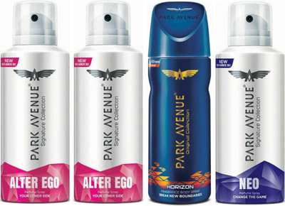 

Park Avenue 2 Alter Ego & 1 Horizon & 1 Neo Body Spray - For Men(520 ml, Pack of 4)