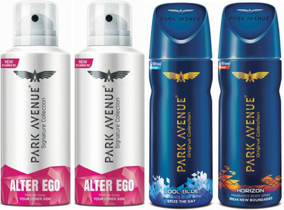 

Park Avenue 2 Alter Ego & 1 Cool Blue & 1 Horizon Body Spray - For Men(520 ml, Pack of 4)