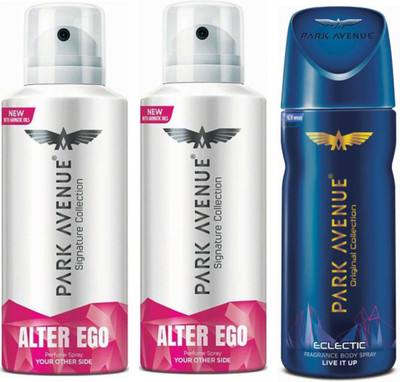 

Park Avenue 2 Alter Ego & 1 Eclectic Body Spray - For Men(390 ml, Pack of 3)