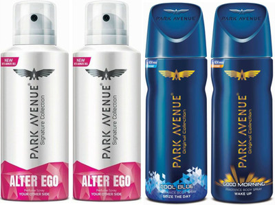 

Park Avenue 2 Alter Ego & 1 Cool Blue & 1 Good Morning Body Spray - For Men(520 ml, Pack of 4)