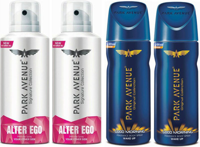 

Park Avenue 2 Alter Ego & 2 Good Morning Body Spray - For Men(520 ml, Pack of 4)