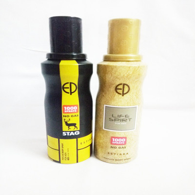 

ESTIARA STAG FOR MEN (NO GAS) AND LIFE SPIRT (NO GAS) Perfume Body Spray - For Men(260 ml, Pack of 2)