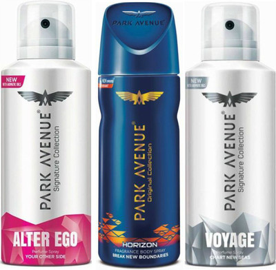 

Park Avenue 1 Alter Ego & 1 Horizon & 1 Voyage Body Spray - For Men(390 ml, Pack of 3)