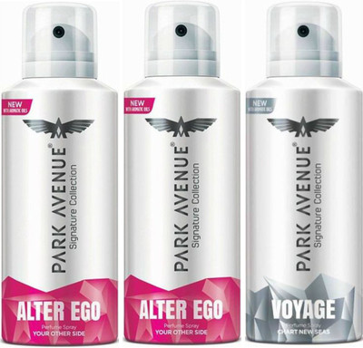 

Park Avenue 2 Alter Ego & 1 Voyage Body Spray - For Men(390 ml, Pack of 3)