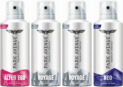 

Park Avenue 1 Alter Ego & 2 Voyage & 1 Neo Body Spray - For Men(520 ml, Pack of 4)