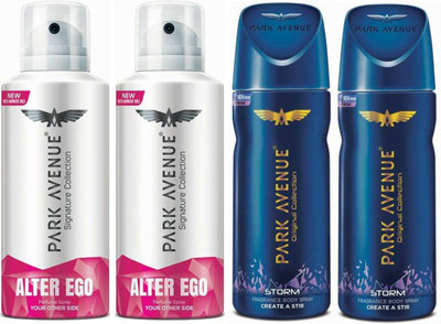 

Park Avenue 2 Alter Ego & 2 Storm Body Spray - For Men(520 ml, Pack of 4)