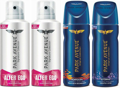 

Park Avenue 2 Alter Ego & 1 Horizon & 1 Storm Body Spray - For Men(520 ml, Pack of 4)