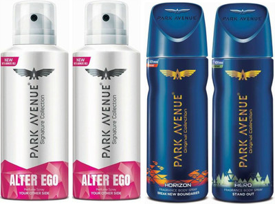 

Park Avenue 2 Alter Ego & 1 Horizon & 1 Hero Body Spray - For Men(520 ml, Pack of 4)