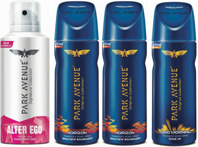 

Park Avenue 1 Alter Ego & 2 Horizon & 1 Good Morning Body Spray - For Men(520 ml, Pack of 4)