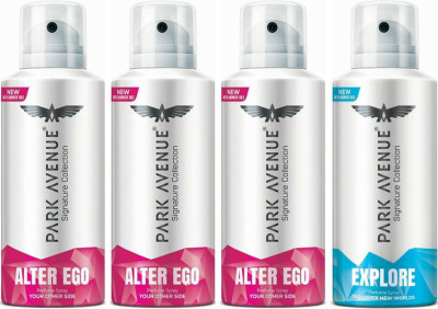 

Park Avenue 3 Alter Ego & 1 Explore Body Spray - For Men(520 ml, Pack of 4)
