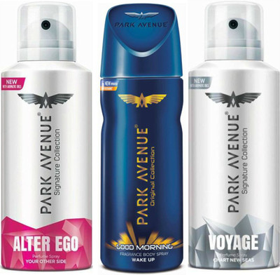 

Park Avenue 1 Alter Ego & 1 Good Morning & 1 Voyage Body Spray - For Men(390 ml, Pack of 3)