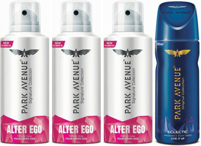

Park Avenue 3 Alter Ego & 1 Eclectic Body Spray - For Men(520 ml, Pack of 4)