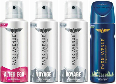 

Park Avenue 1 Alter Ego & 2 Voyage & 1 Hero Body Spray - For Men(520 ml, Pack of 4)