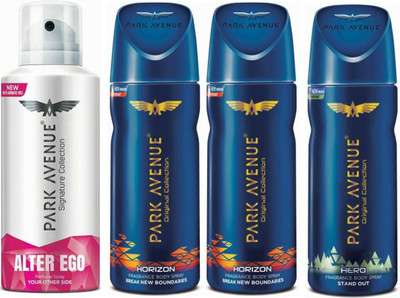 

Park Avenue 1 Alter Ego & 2 Horizon & 1 Hero Body Spray - For Men(520 ml, Pack of 4)
