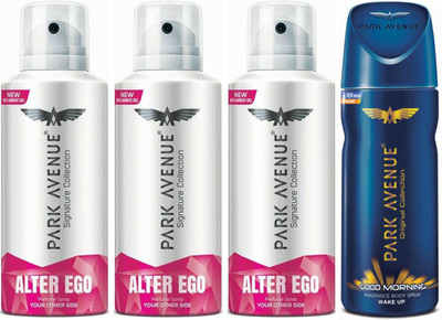 

Park Avenue 3 Alter Ego & 1 Good Morning Body Spray - For Men(520 ml, Pack of 4)