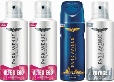 

Park Avenue 2 Alter Ego & 1 Good Morning & 1 Voyage Body Spray - For Men(520 ml, Pack of 4)