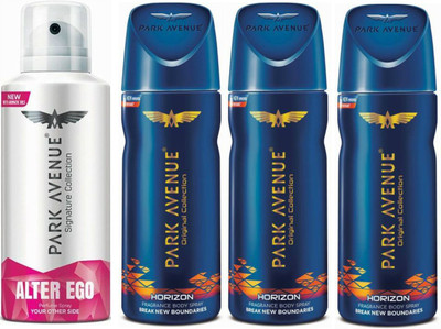 

Park Avenue 1 Alter Ego & 3 Horizon Body Spray - For Men(520 ml, Pack of 4)