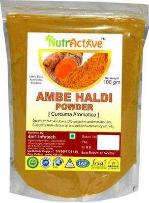 NutrActive Natural Wild Turmeric/ Ambe Haldi /Jangli Haldi (100 gm ) - Kasthuri Turmeric (Manjal) from Kerala - (CIRCUMA AROMATICA POWDER) -