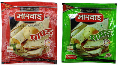 

Marwar Moong Punjabi Papad, 400gm (High Spicy) & Moong Special, 400g (Medium Spicy) Handmade, & Rajasthani Flavor with Zipper Pack Masala Papad 400 g(Pack of 2)