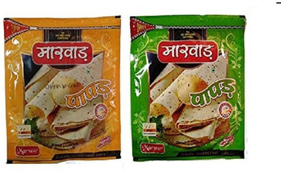

Marwar Handmade Papad (Combo of Moong Papad and Chana Masala) 400 GM+400GM (Zipper Pack) Masala Papad 400 g(Pack of 2)