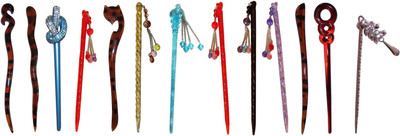 

OIMO Combo of Multi Color Juda Sticks Bun Stick(Multicolor)