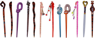 

MEHMAANO Combo of Multi Color Juda Sticks Bun Stick(Multicolor)