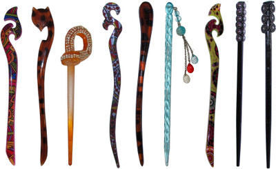 

GITI Combo of Multi Color Juda Sticks Bun Stick(Multicolor)