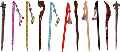 

GRAPEE Combo of Multi Color Juda Sticks Bun Stick(Multicolor)