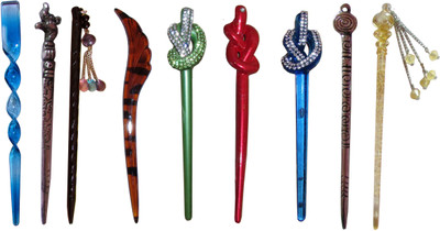 

enmity Combo of Multi Color Juda Sticks Bun Stick(Multicolor)