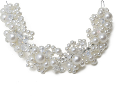 

Aaishwarya Faux Pearls Wedding/Party/Bridal Floral Hair Accessory For Women & Girls Hair Band(White)