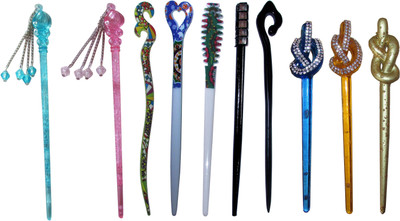 

NIRALA Combo of Multi Color Juda Sticks Bun Stick(Multicolor)