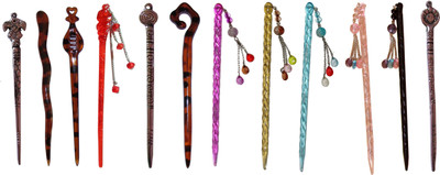 

PARIVAAR Combo of Multi Color Juda Sticks Bun Stick(Multicolor)