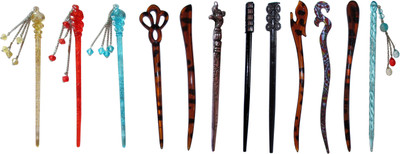 

KRISHNAA Combo of Multi Color Juda Sticks Bun Stick(Multicolor)