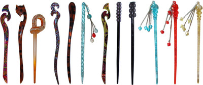 

PAHACHANYII Combo of Multi Color Juda Sticks Bun Stick(Multicolor)
