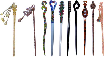 

GANEUU Combo of Multi Color Juda Sticks Bun Stick(Multicolor)