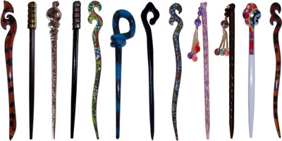 

Mehaka Combo of Multi Color Juda Sticks Bun Stick(Multicolor)
