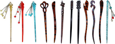 

HATIM Combo of Multi Color Juda Sticks Bun Stick(Multicolor)