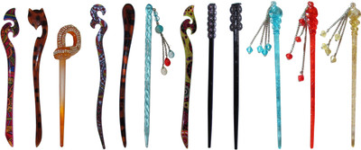 

MOOSAI Combo of Multi Color Juda Sticks Bun Stick(Multicolor)