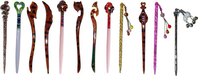 

elated Combo of Multi Color Juda Sticks Bun Stick(Multicolor)