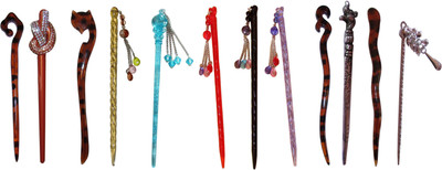 

GRAPE Combo of Multi Color Juda Sticks Bun Stick(Multicolor)
