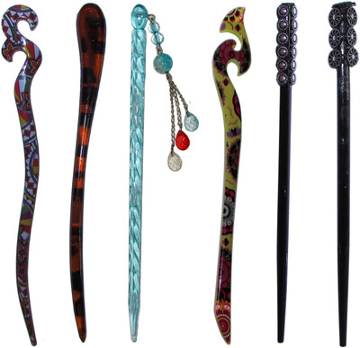 

HIPPU Combo of Multi Color Juda Sticks Bun Stick(Multicolor)