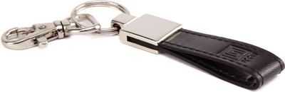 

U+N Genuine Leather Budget Key Ring 004 Locking Key Chain(Black)