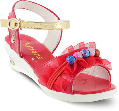 

KITTENS Girls Velcro Strappy Sandals(Red