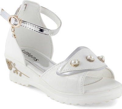 

KITTENS Girls Velcro Strappy Sandals(White
